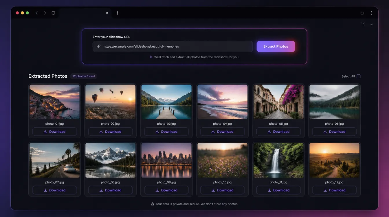 TikTok photo downloader &mdash; paste a slideshow link and save each image without a watermark